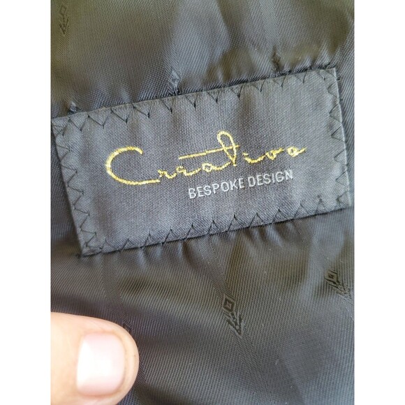 Bespoke Design Mens Blazer Jacket 52L Slim Fit Black Solid Double Vented - Picture 7 of 7